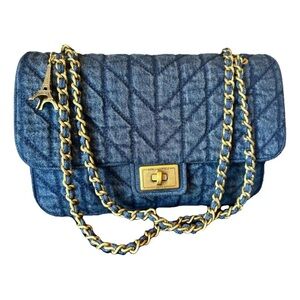 Karl Lagerfeld Paris Agyness Quilted Denim Shoulder Bag
